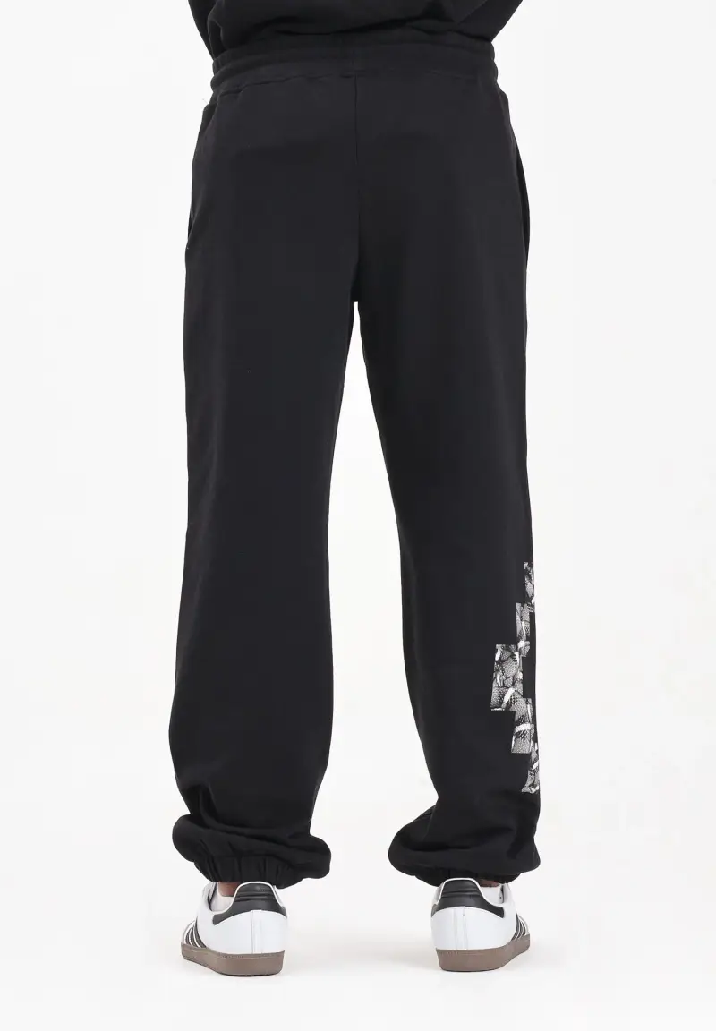 Pantalone sportivo nero da uomo con stampa miniatura 3