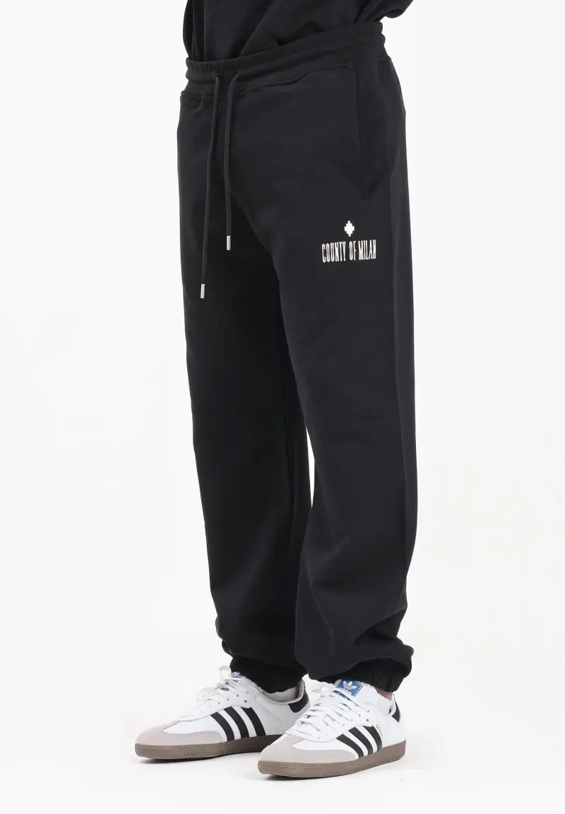 Pantalone sportivo nero da uomo con stampa