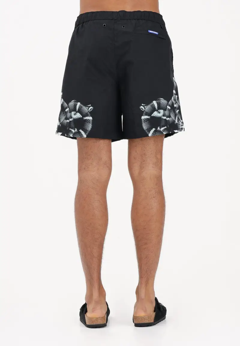 Shorts mare nero da uomo con stampa miniatura 3