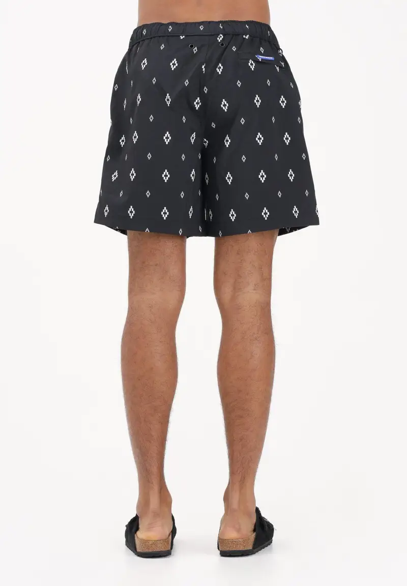 Shorts mare nero da uomo con stampa miniatura 3