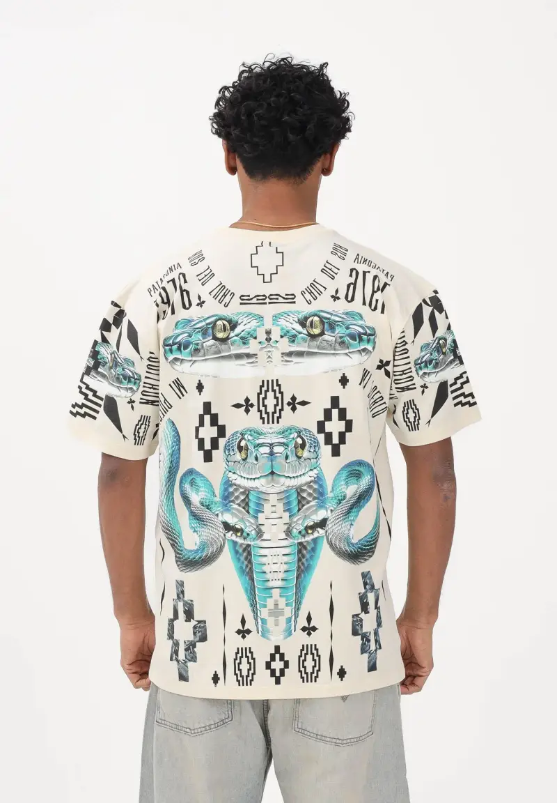 Marcelo Burlon County of Milan T-shirt Uomo Beige 4246025 miniatura 3