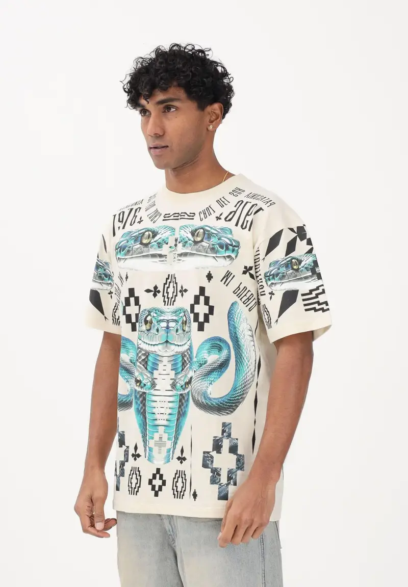 Marcelo Burlon County of Milan T-shirt Uomo Beige 4246025