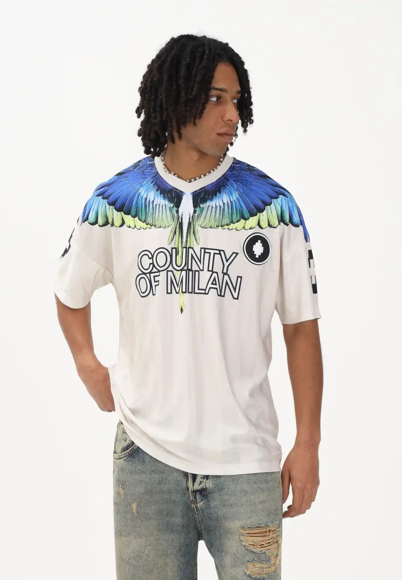 Marcelo Burlon County of Milan T-shirt Uomo Beige 4346516 miniatura 2