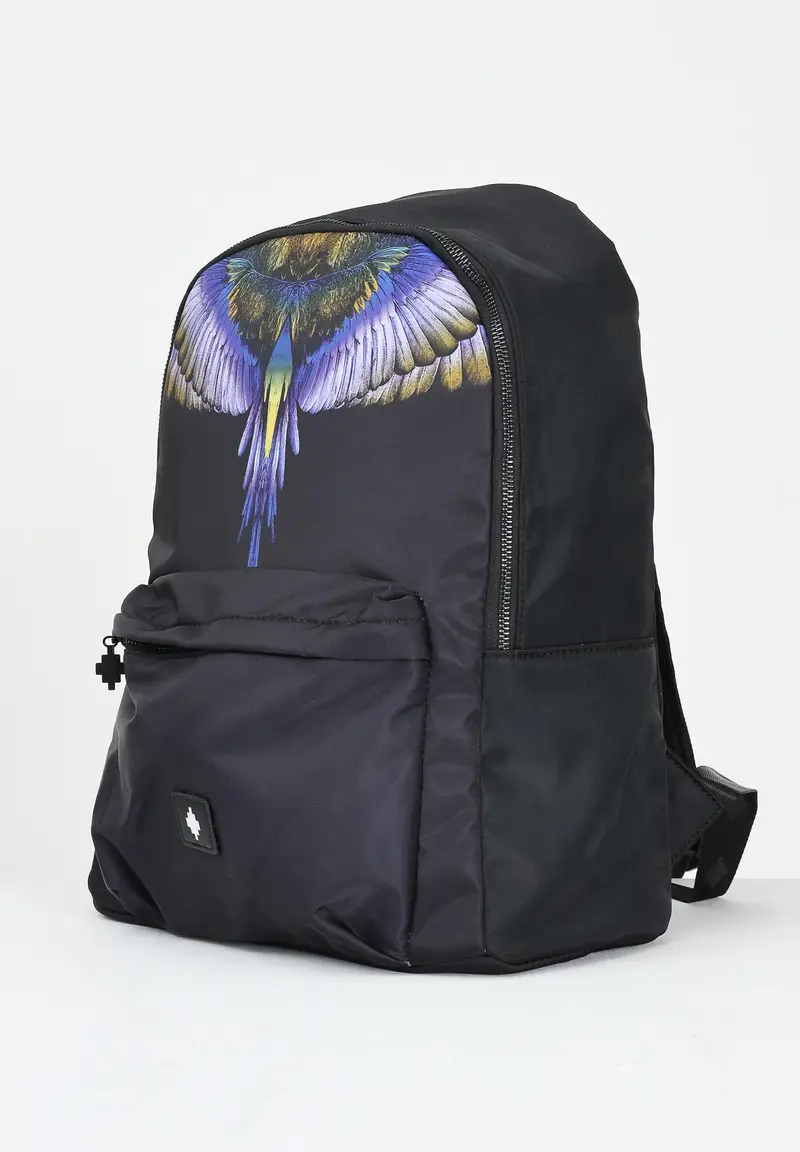 Zaino nero per uomo e donna con stampa miniatura 2