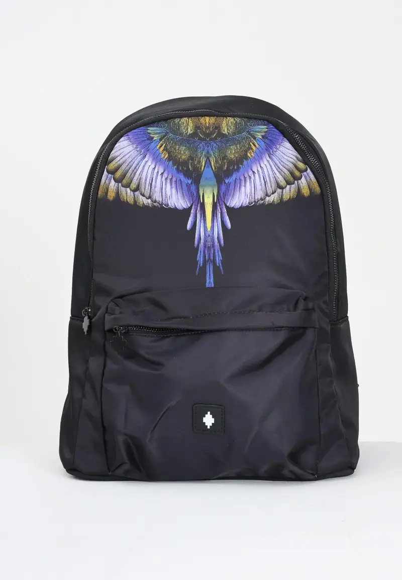 Zaino nero per uomo e donna con stampa