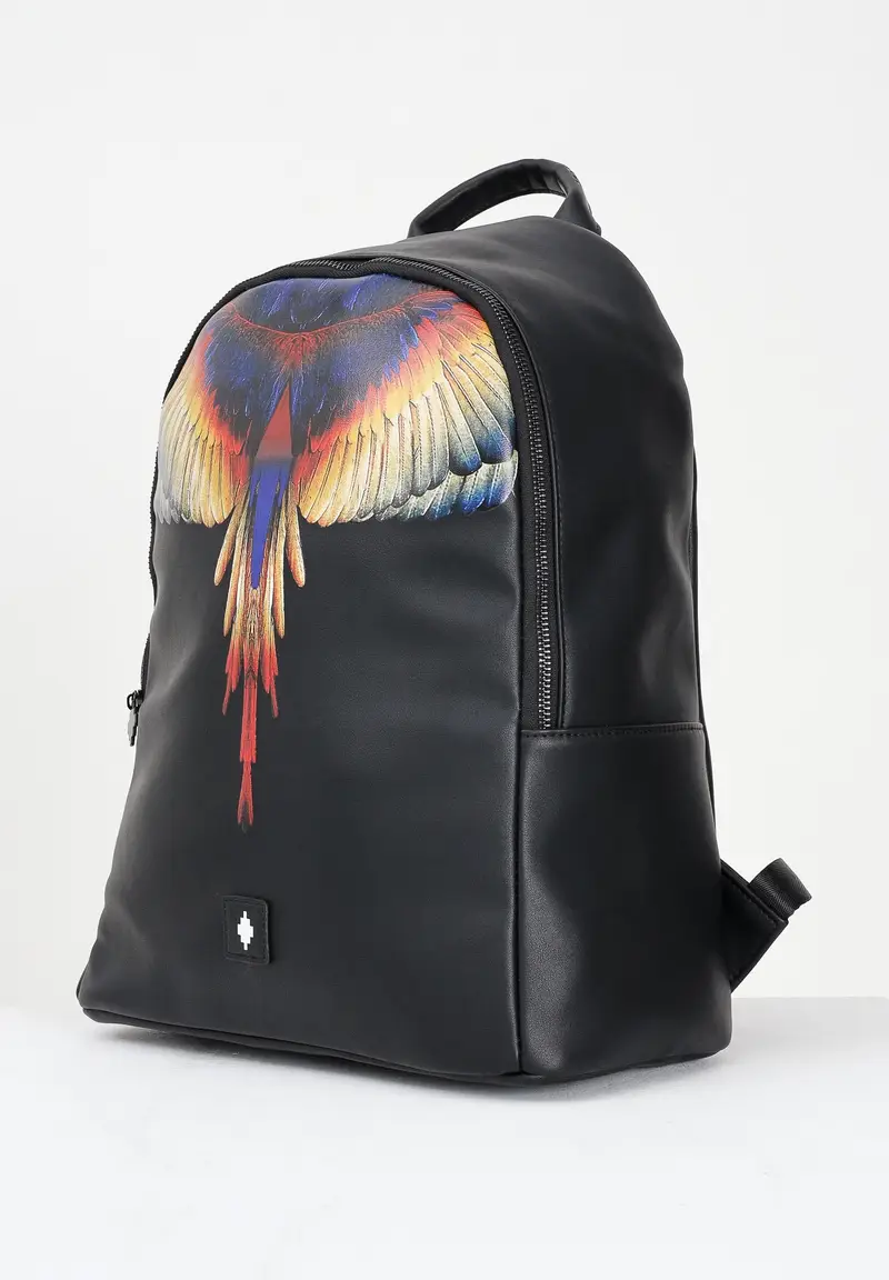 Zaino nero per uomo e donna con stampa miniatura 2