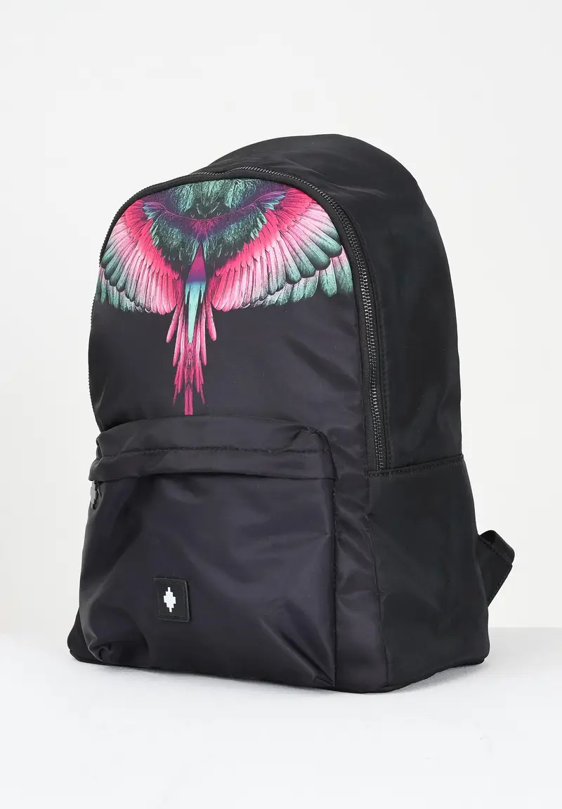 Zaino nero per uomo e donna con stampa miniatura 2