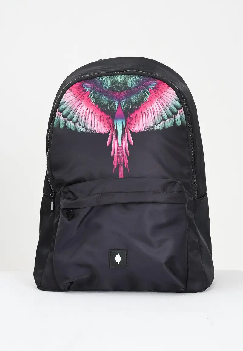 Zaino nero per uomo e donna con stampa