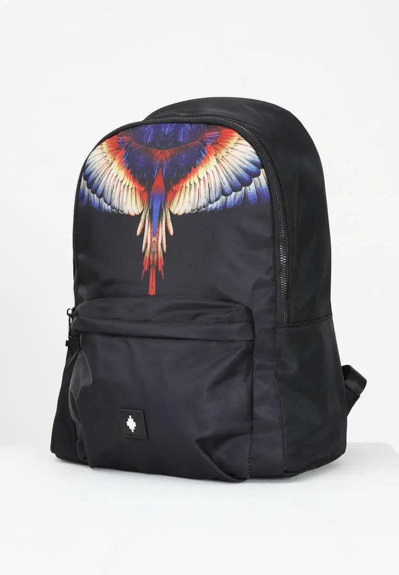 Zaino nero per uomo e donna con stampa miniatura 2