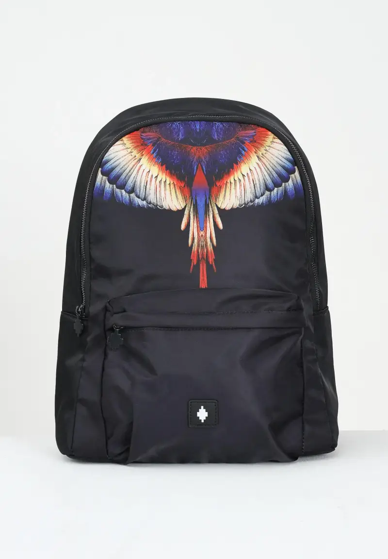 Zaino nero per uomo e donna con stampa