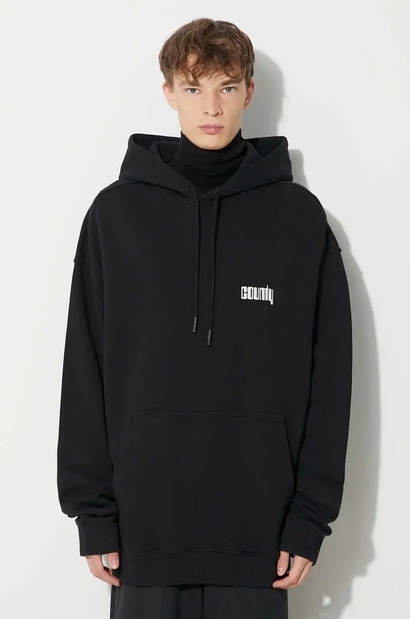 felpa in cotone Disco God uomo Nero