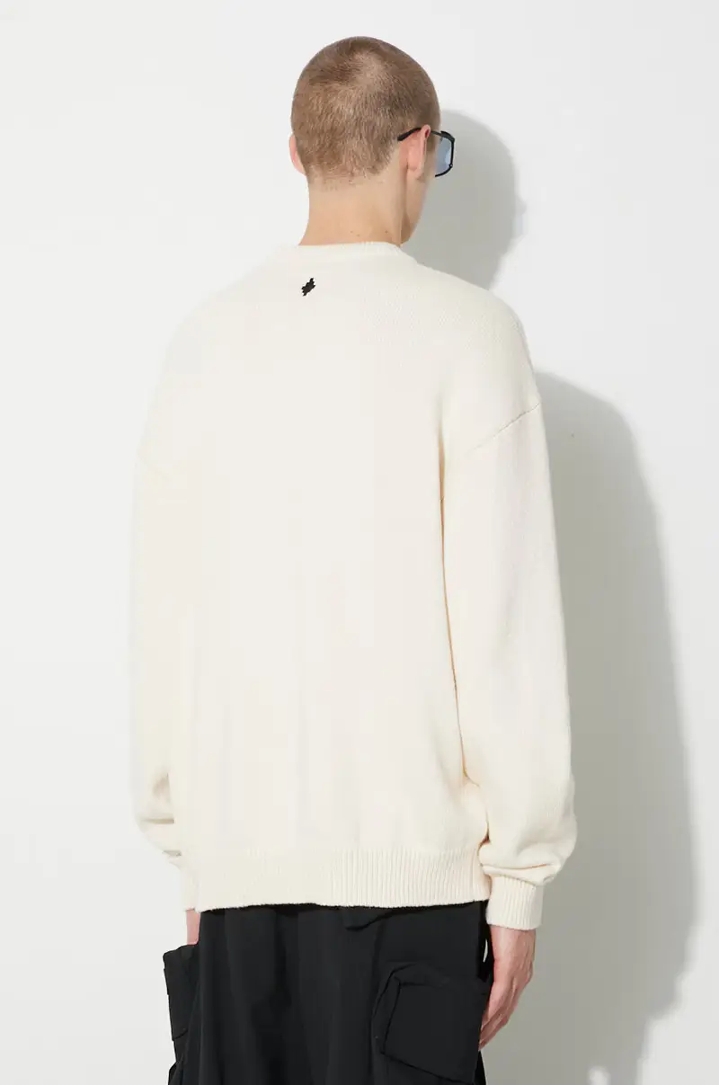 maglione in cotone Aop Wind Feather Beige miniatura 3