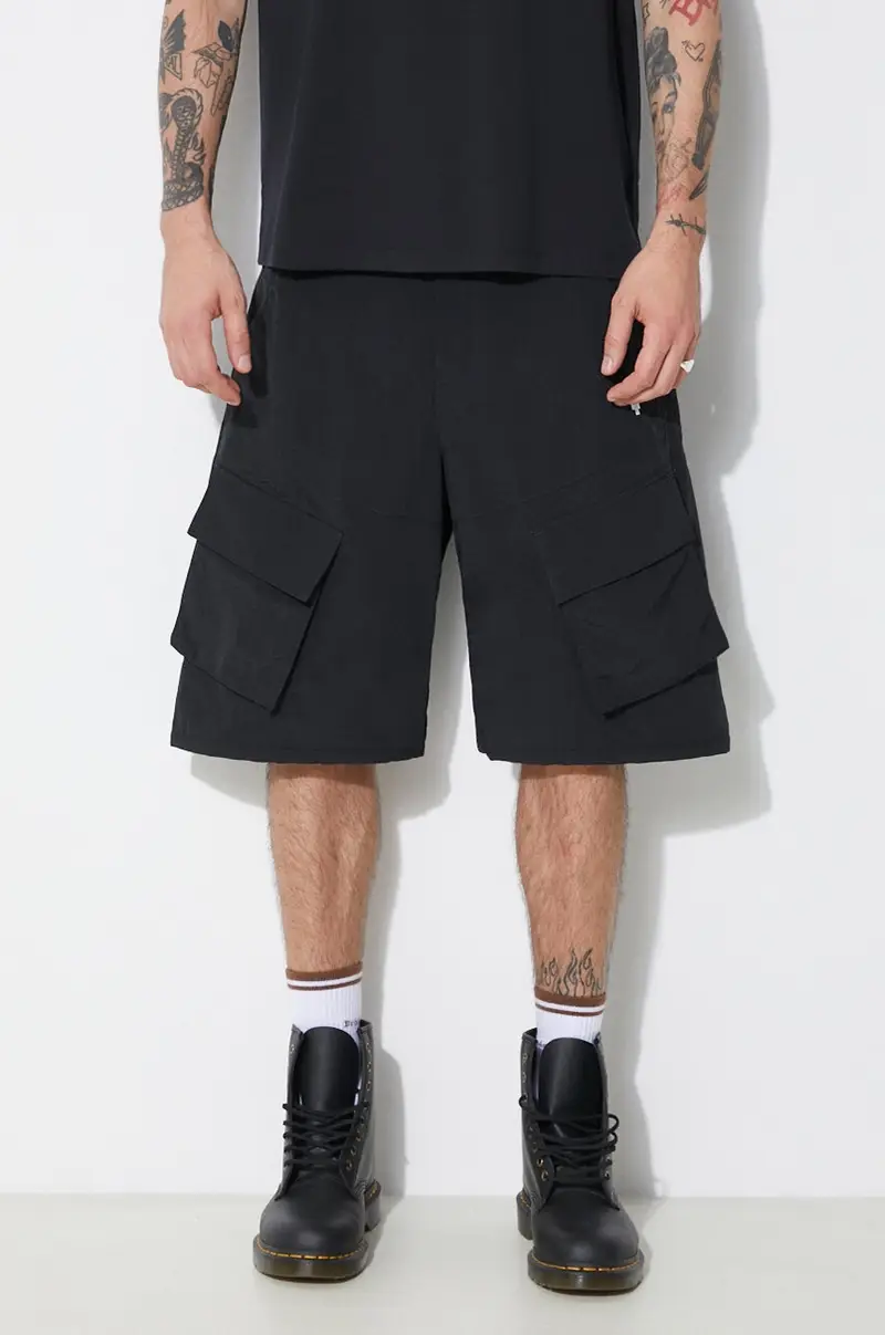 pantaloncini Cross Nylon Cargo Shorts uomo colore nero CMCS001S24FAB0011001