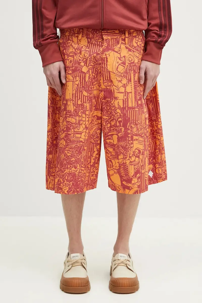pantaloncini in cotone Aop Mech Pajama Shorts Orange Burgundy uomo colore arancione CMCB00AS25FAB0012028