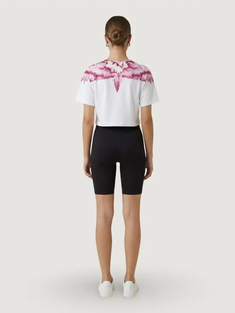 tshirt bianca donna maxi logo rosa miniatura 2