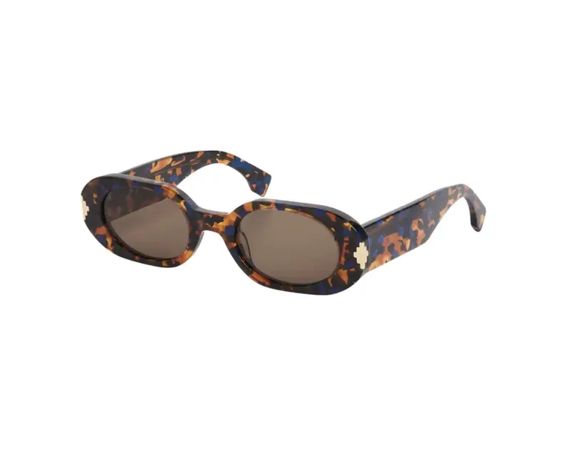 Marcelo Burlon Unisex Nire Havana Occhiali da sole Acetato Havana Marrone Geometrica Normale