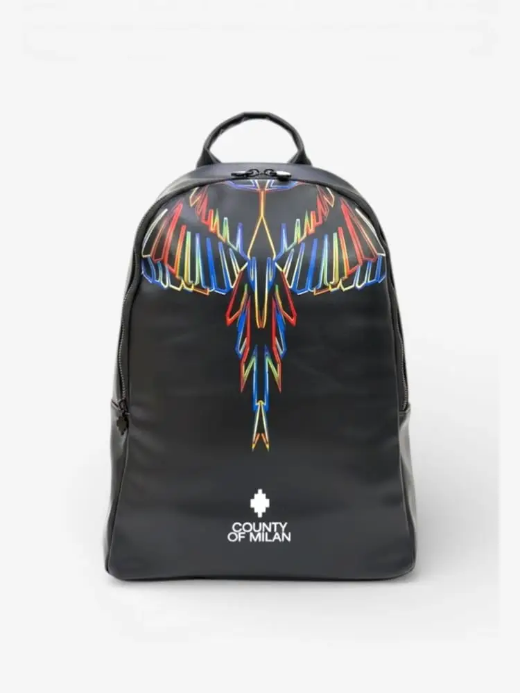 zaino nero uomo logo sul davanti