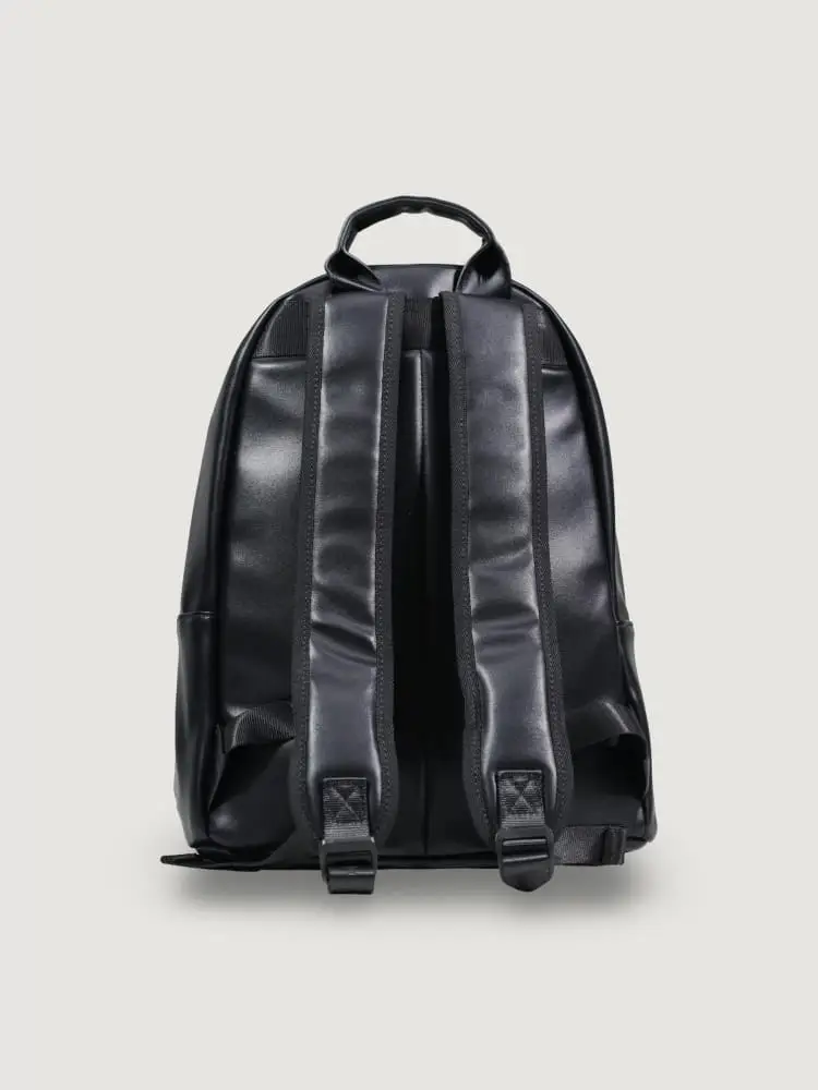 zaino nero uomo logo sul davanti miniatura 2