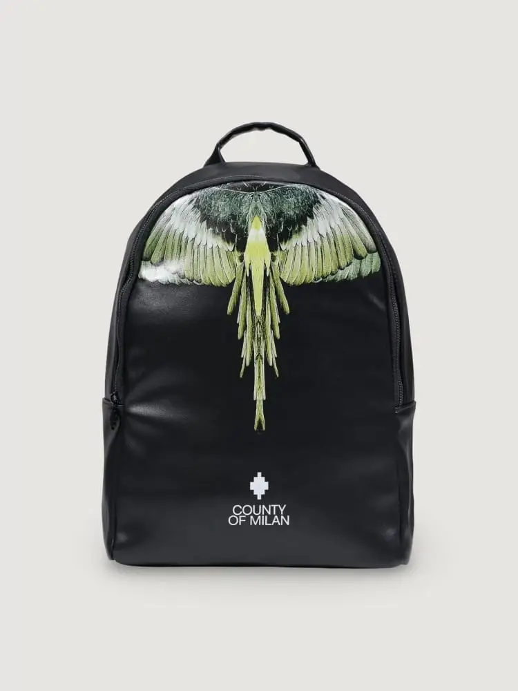 zaino nero uomo logo sul davanti