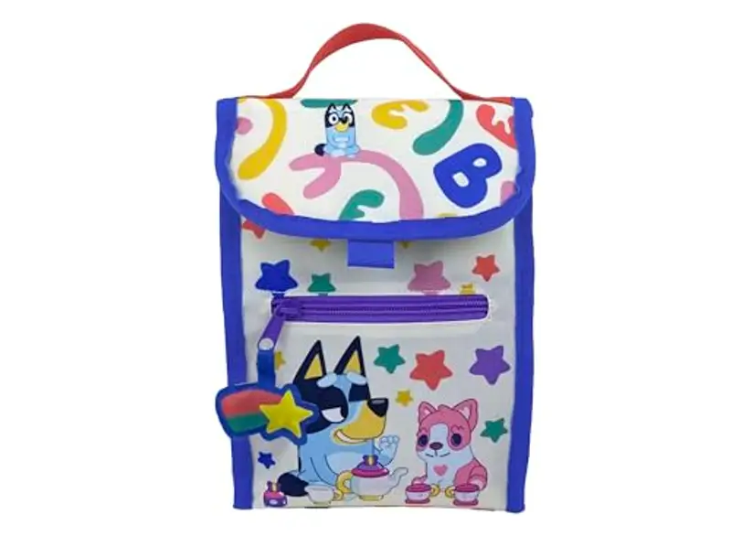 Marchi CyP: Bluey, Snack Bag, Arcobaleno, Arcobaleno, Borsa, Manici, Sostenibile, Riciclabile, Multicolor, Prodotto ufficiale