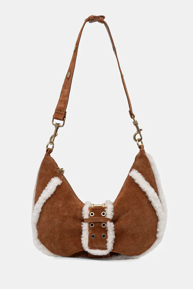 borsa in pelle scamosciata colore marrone 5BGZ18 7412A