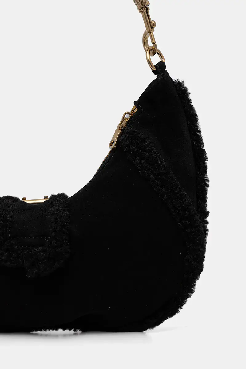 borsa in pelle scamosciata colore nero 5BGZ18 7412A miniatura 3