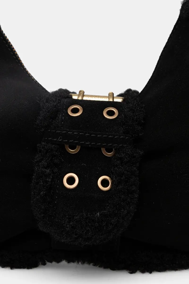 borsa in pelle scamosciata colore nero 5BGZ18 7412A miniatura 4