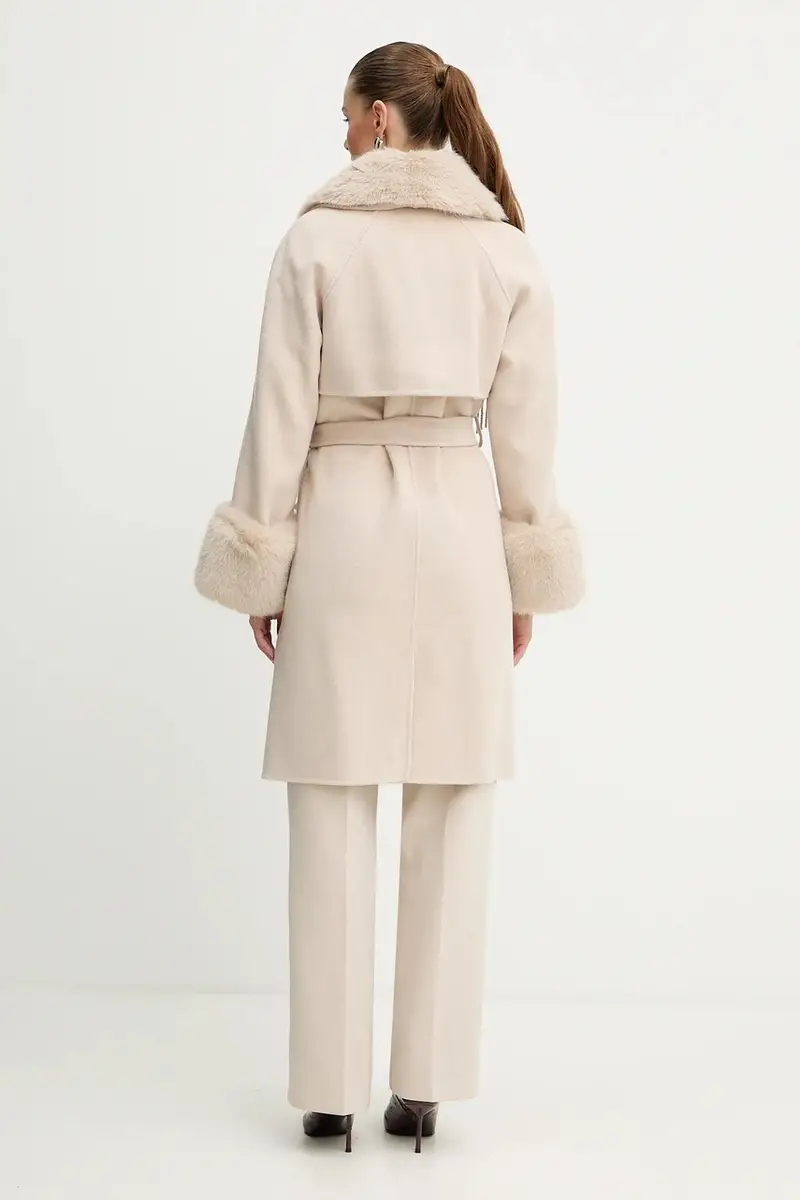 cappotto con lana LILIANA colore beige 5BGL46 7125A miniatura 3