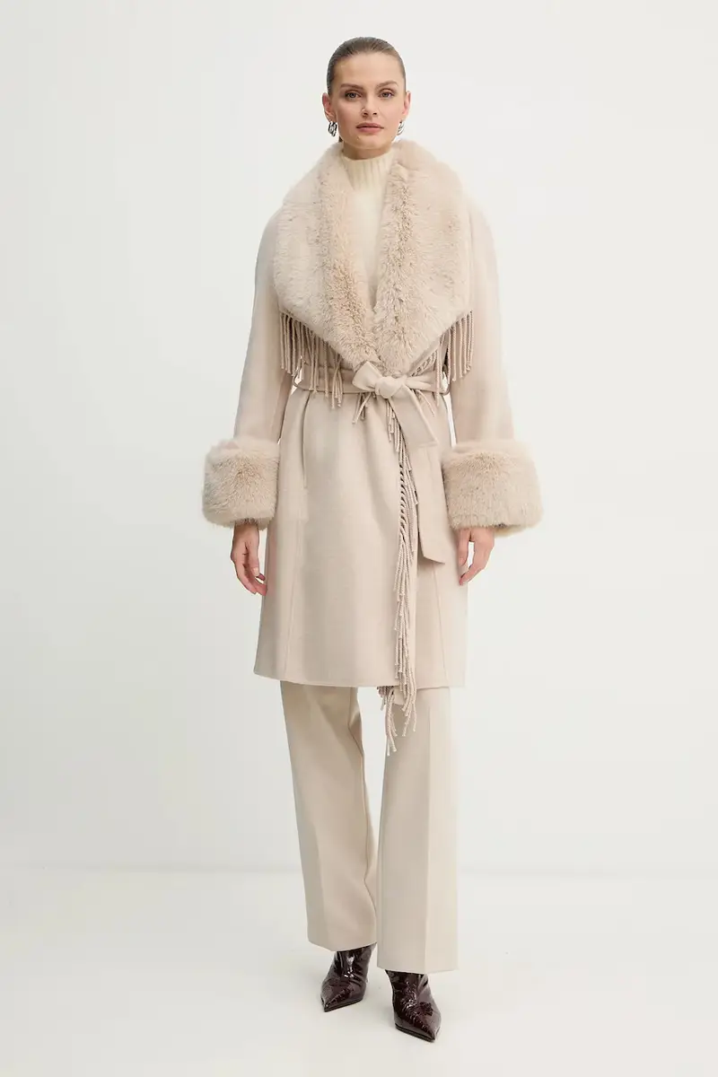 cappotto con lana LILIANA colore beige 5BGL46 7125A