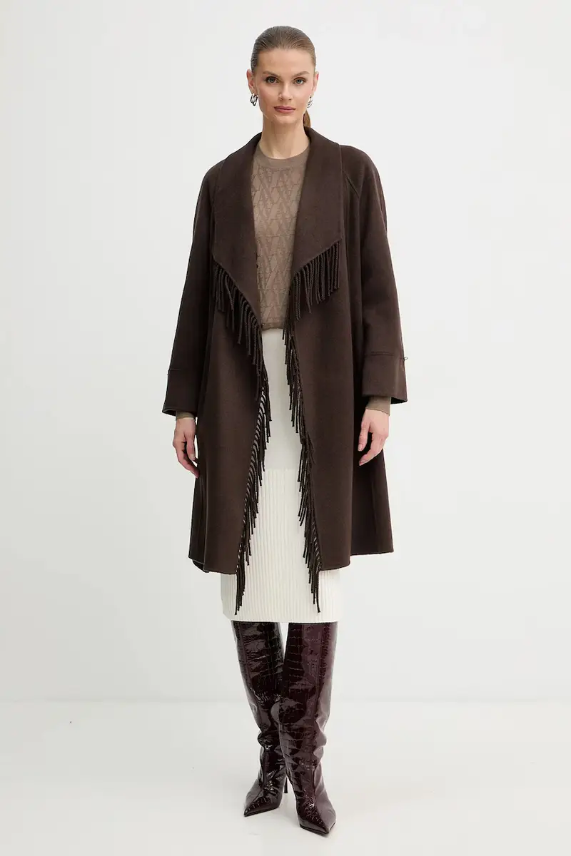 cappotto con lana LILIANA Marrone miniatura 2