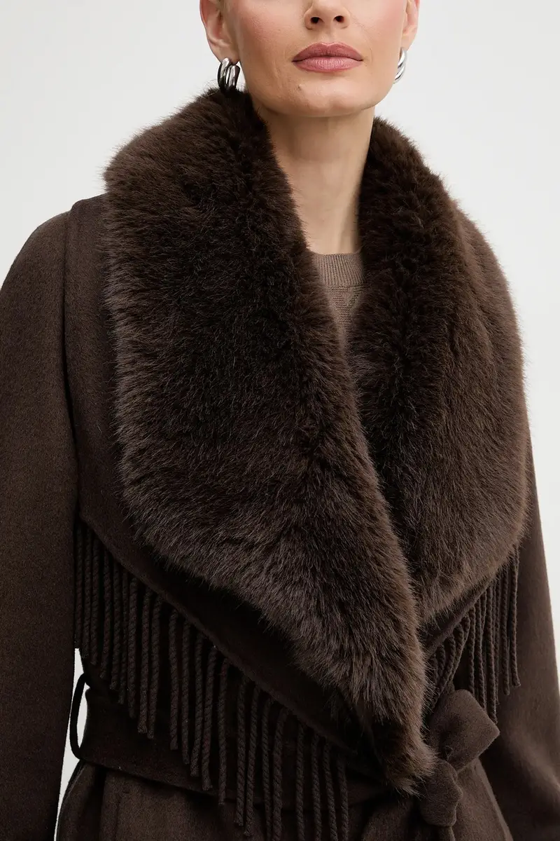 cappotto con lana LILIANA Marrone miniatura 5