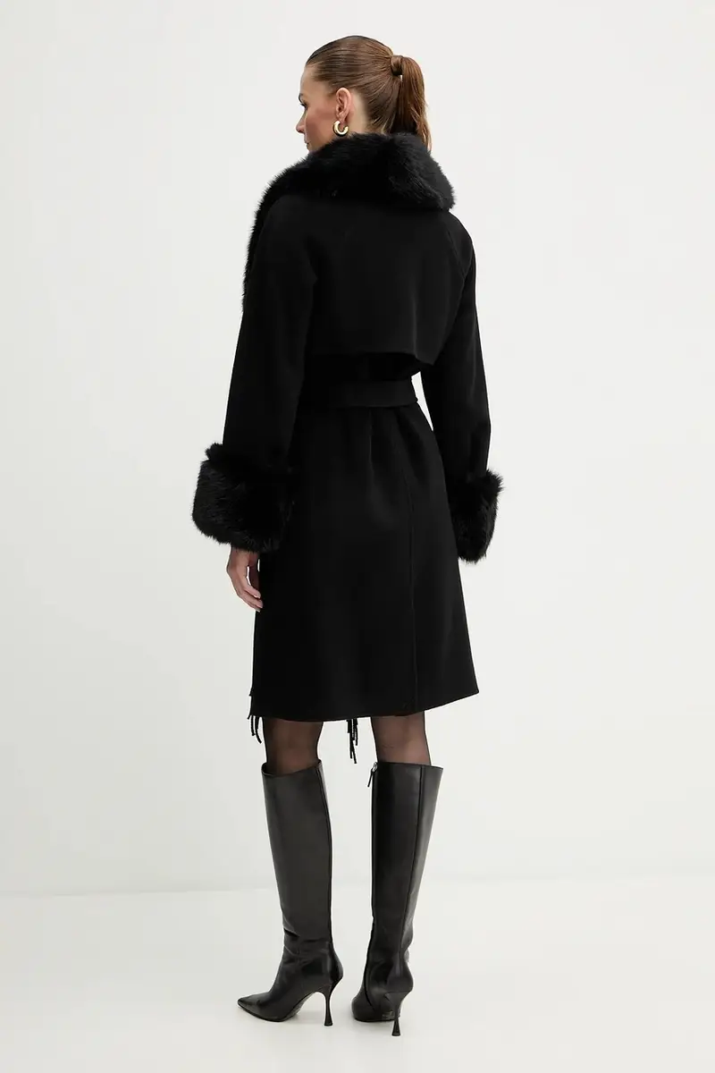 cappotto con lana LILIANA Nero miniatura 3