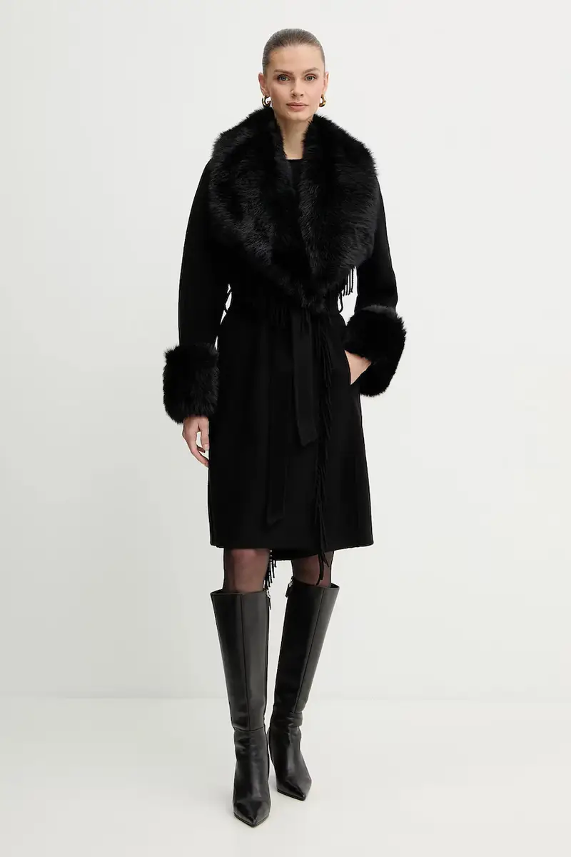 cappotto con lana LILIANA Nero