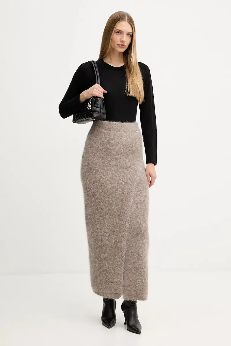 gonna con lana AGNES colore beige 5BGD02 5794Z miniatura 2