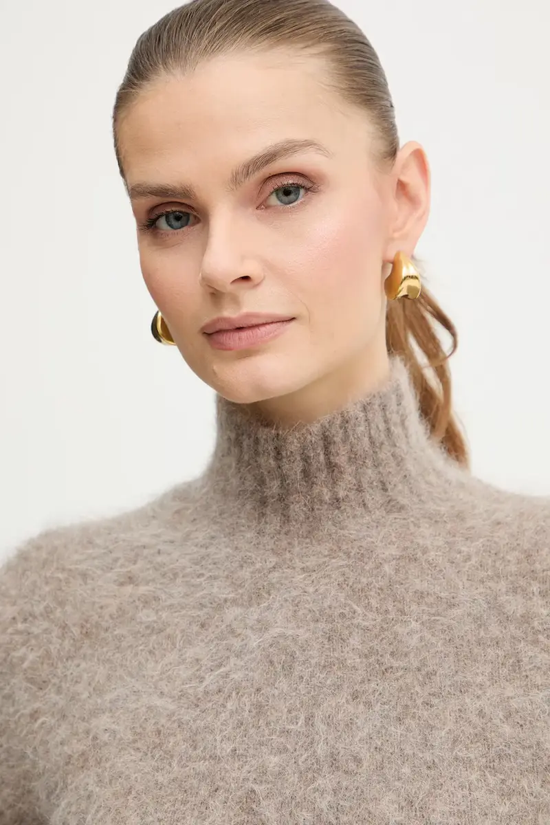 maglione con alpaca AGNES colore marrone 5BGR10 5794Z miniatura 4