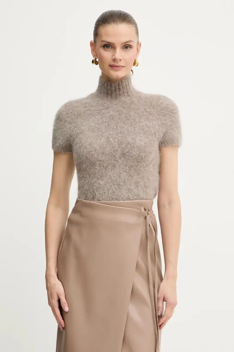 maglione con alpaca AGNES colore marrone 5BGR10 5794Z