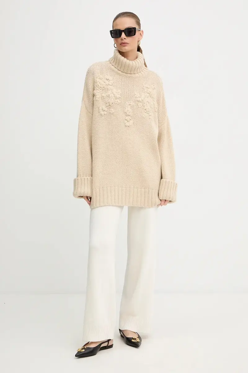 maglione con lana AHLAM colore beige 5BGR28 5895Z miniatura 2