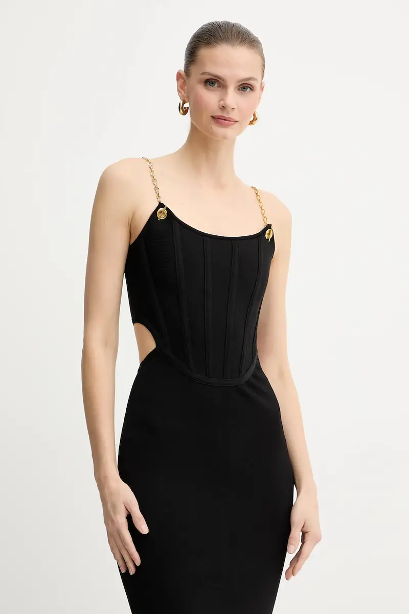 vestito AISHA colore nero 5BGK10 5036Z miniatura 4