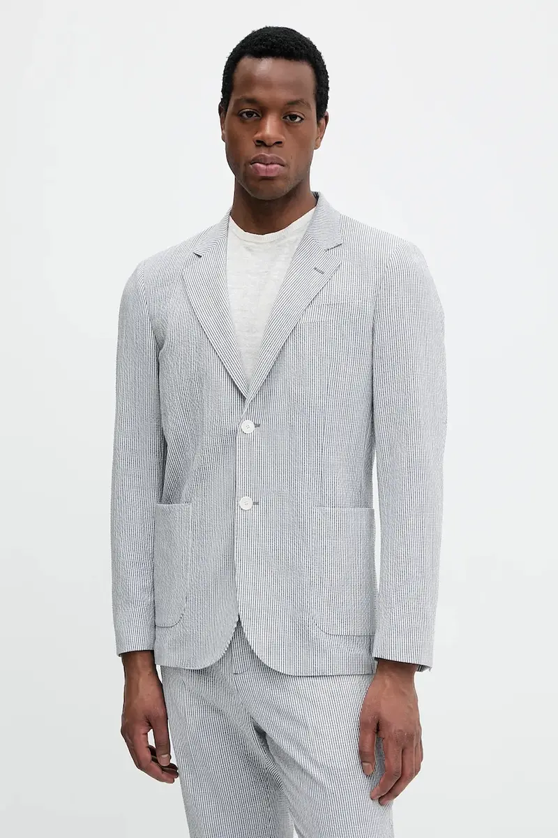 blazer con aggiunta di lana colore blu 5GHN16 2314Z