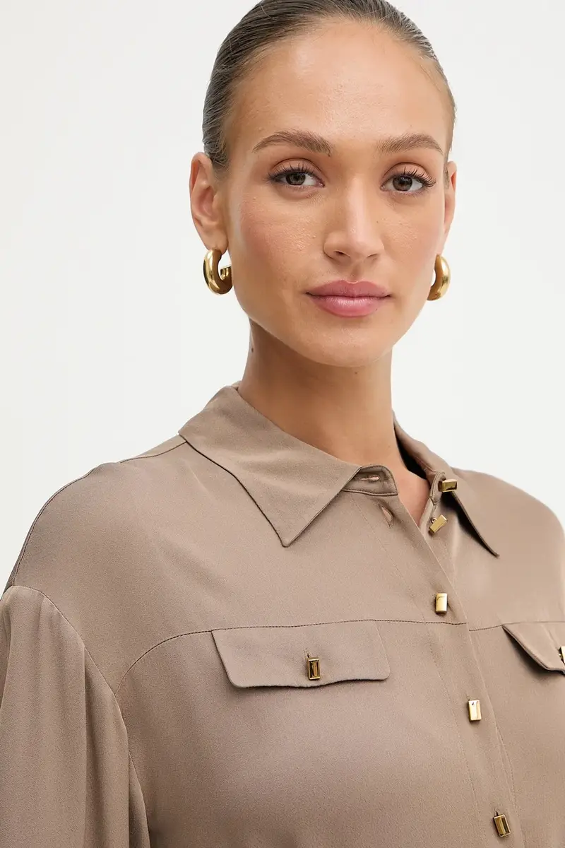 camicia ANITA donna colore marrone 5YGH13 7356A miniatura 4