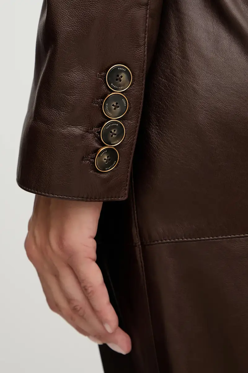 cappotto in pelle LANA colore marrone 5YGL08 7345A miniatura 5
