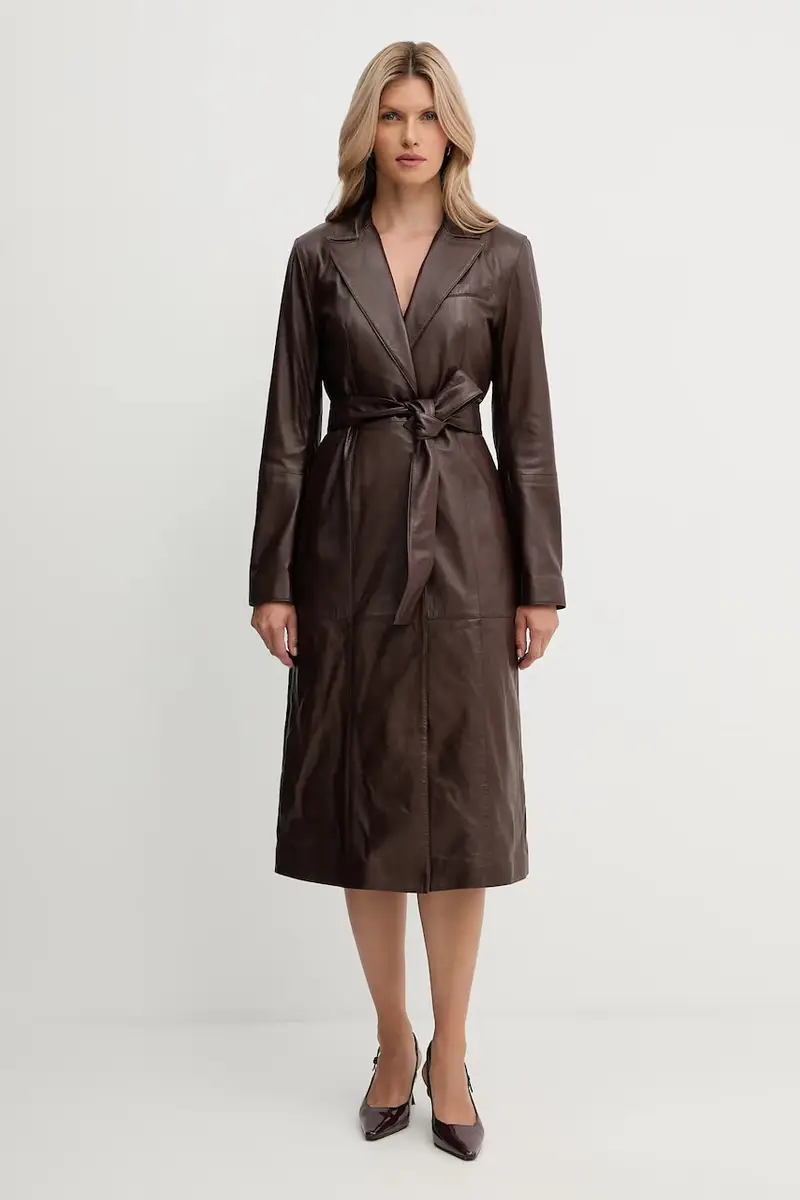 cappotto in pelle LANA colore marrone 5YGL08 7345A