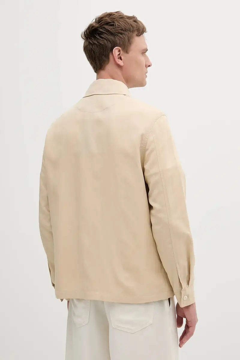 giacca con aggiunta di lino colore beige 5GHL21 2310Z miniatura 3