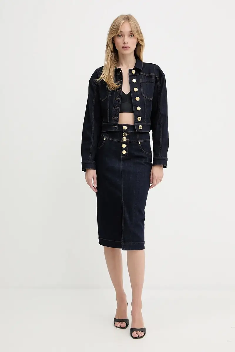 giacca di jeans KYLIE colore blu navy 5YGN10 7347A miniatura 2