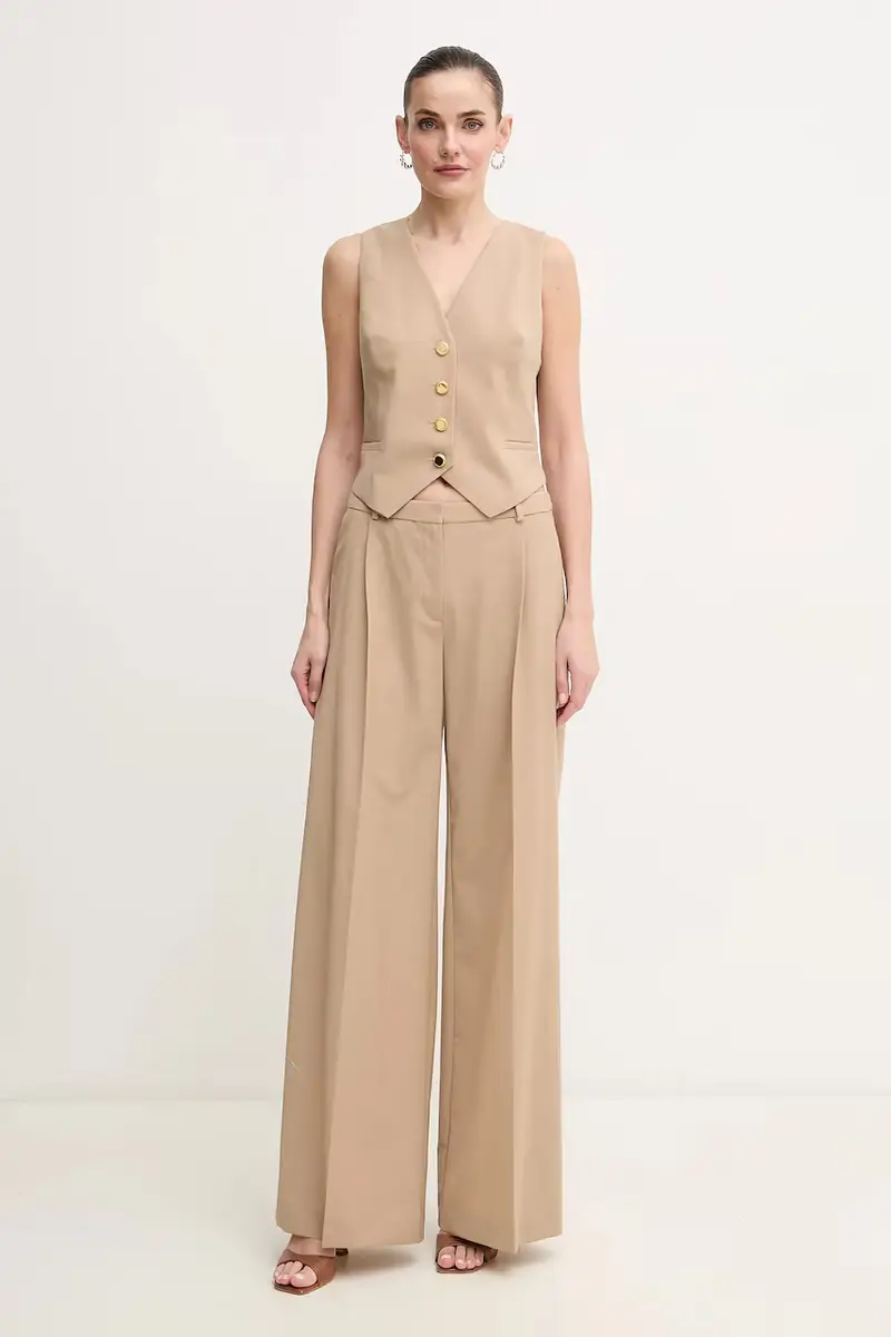 gilè con aggiunta di lana IRINA colore beige 5GGN06 7294A miniatura 2