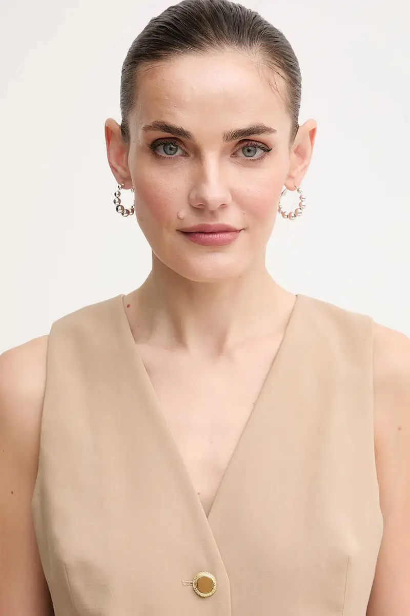 gilè con aggiunta di lana IRINA colore beige 5GGN06 7294A miniatura 4