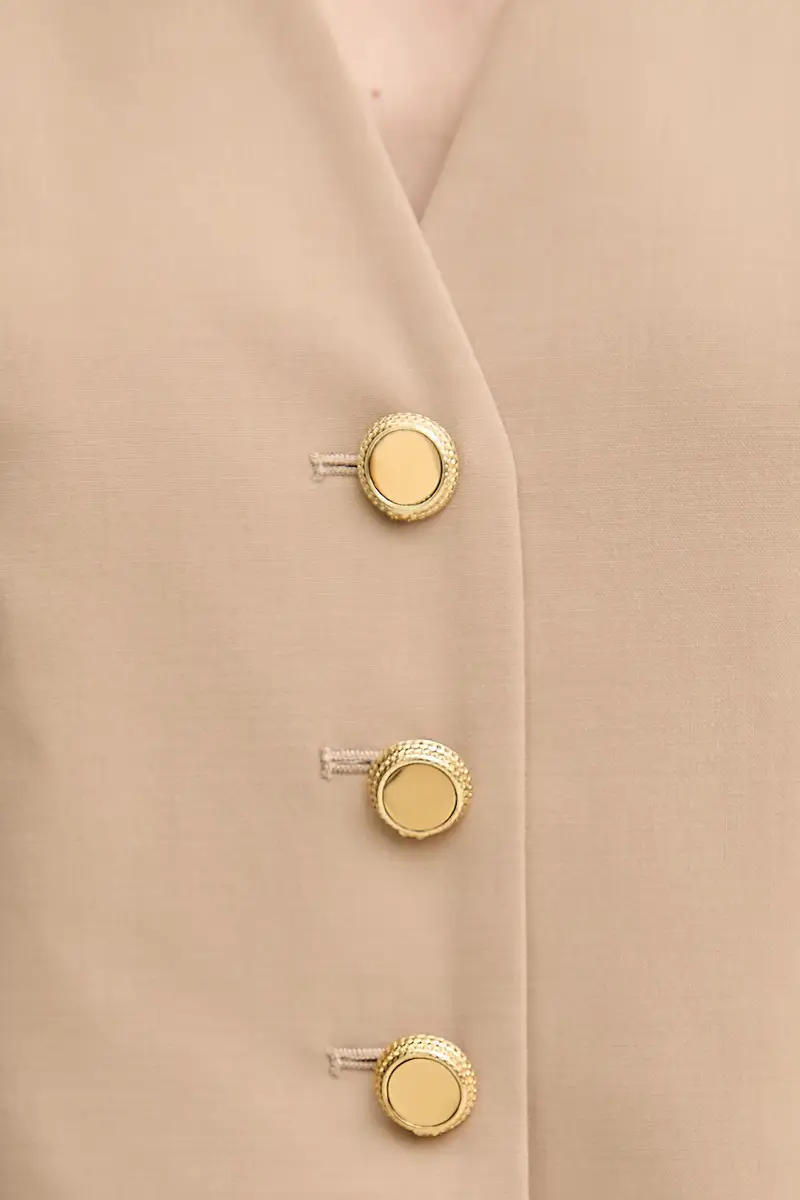 gilè con aggiunta di lana IRINA colore beige 5GGN06 7294A miniatura 5