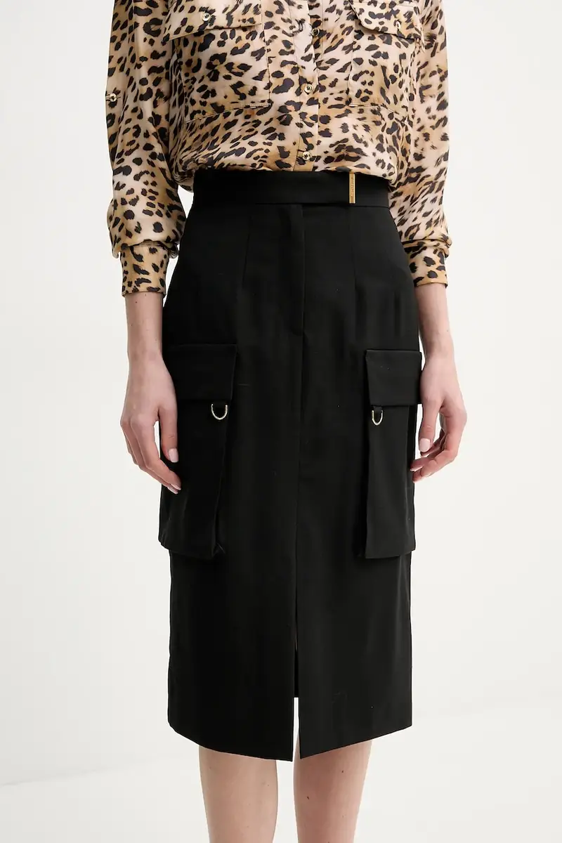 gonna con aggiunta di lana IRINA colore nero 5GGD04 7294A