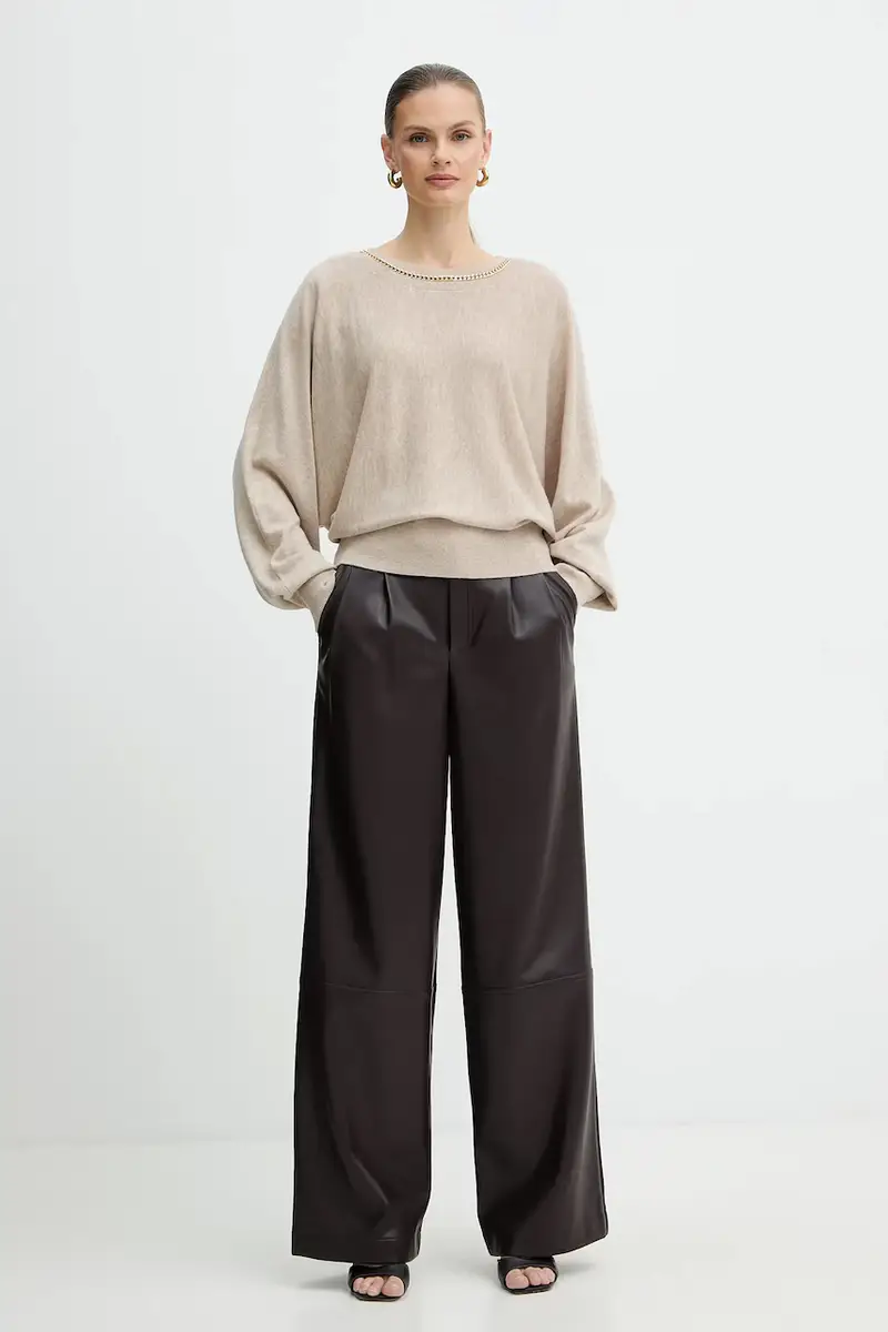 maglione con lana ABEL colore beige 5BGR02 5782Z miniatura 2