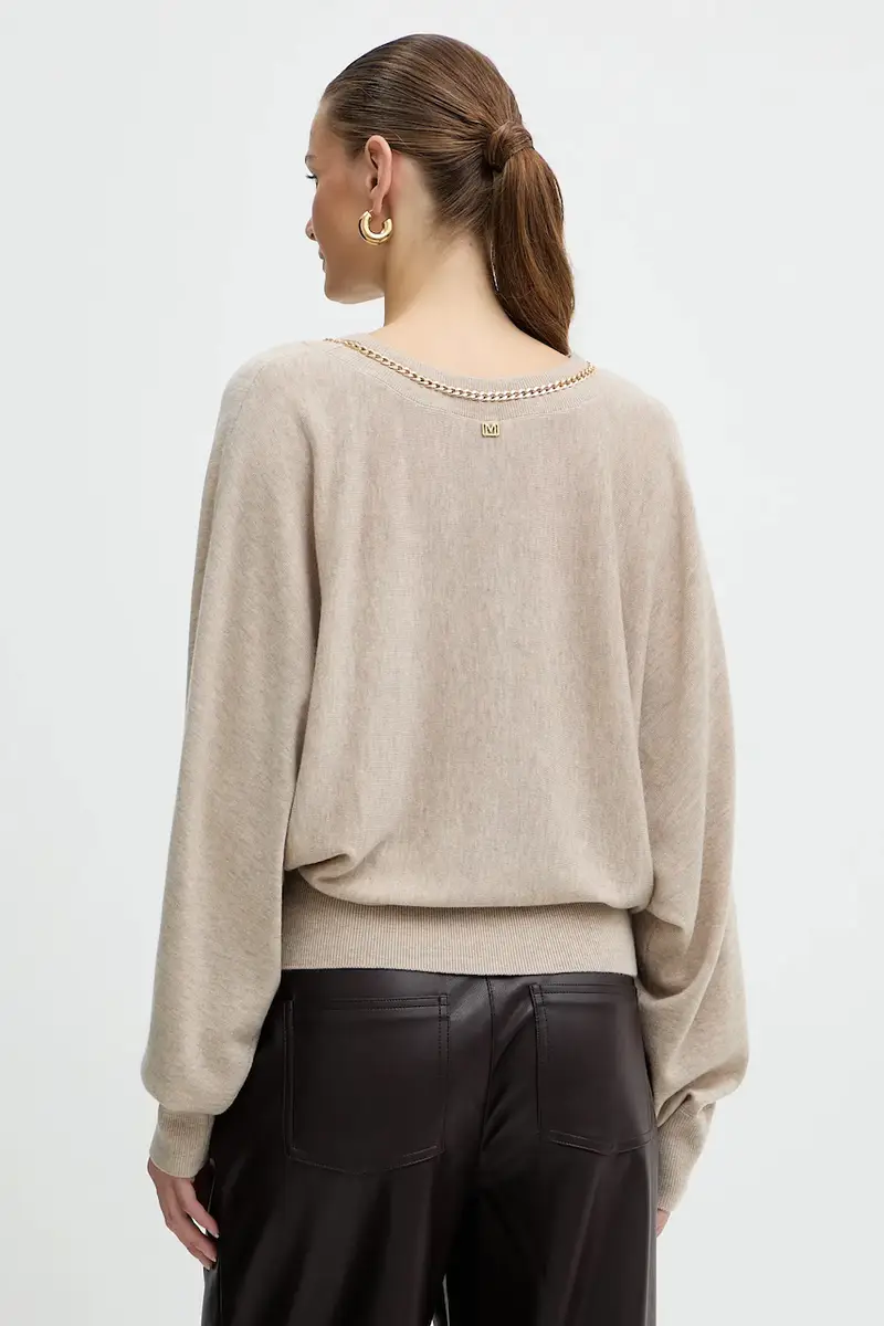 maglione con lana ABEL colore beige 5BGR02 5782Z miniatura 3